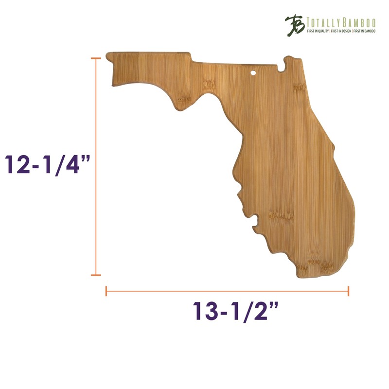 Totally Bamboo Florida State Shaped Serving & Cutting Board