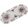 Quinnyshop Purple Pansy Embroidery Table Runner Tablecloth Cushion Cover Choice