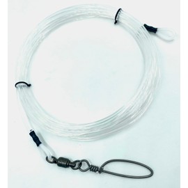 Wahoo Shock Leader for High Speed Trolling, 250-400lb Test Available, Premium Ball Bearing Snap Swivel Blue or Clear Monofilament. (Clear, 250lb)