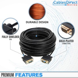 Cables Direct Online - Cable de monitor SVGA de 6 pies, macho a macho 1080P Super VGA para PC, proyector, portátil, TV