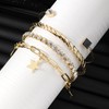 4 Pcs Gold Bracelet for Women, Dainty Sparkle Full Diamond