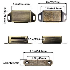 4 Pack Magnetic Cabinet Door Catch- Stainless Steel Closet Catches with Strong Magnetic- Furniture Latch 20 lbs (Bronze)