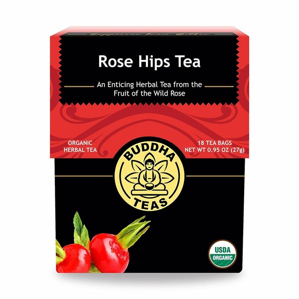 Rosehips Tea Organic Herbs, 18 Bleach Free Tea Bags