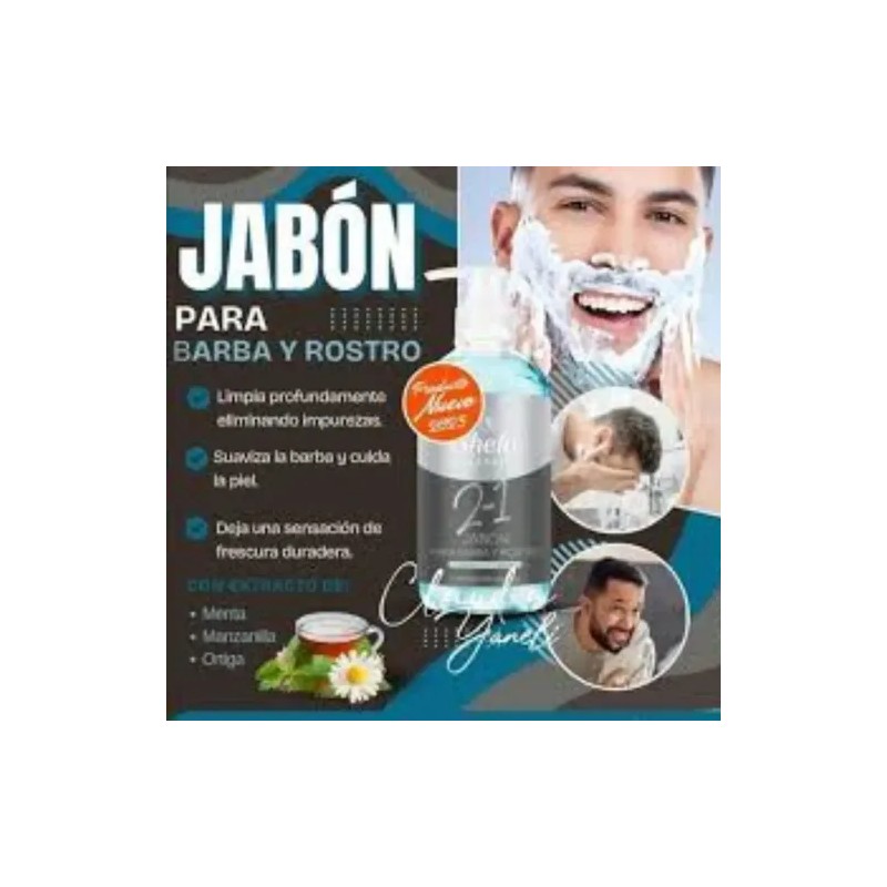 2 En 1 Jabón Para Barba Y Rostro Frescura Y