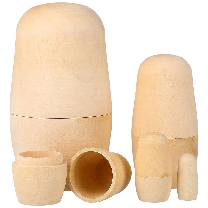 JOINPAYA Wooden Unpainted Nesting Dolls: Blank Nesting Dolls DIY Russian