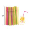 100 Counts Mixed Solid Color Plastic Bendy Straw for Drinking,