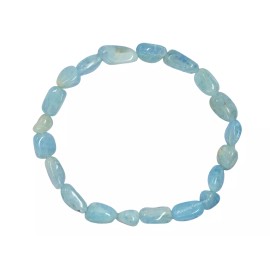Amazing Gemstones Aquamarine Crystal Tumbled Bracelet - Stretchable