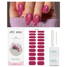 Nagelfolie Glitzer Roter, KALEFUL Gel Nail Nagelfolien Selbstklebend Uv Härtend Nail Art Sticker Dekoration Nageldesign Zubehör