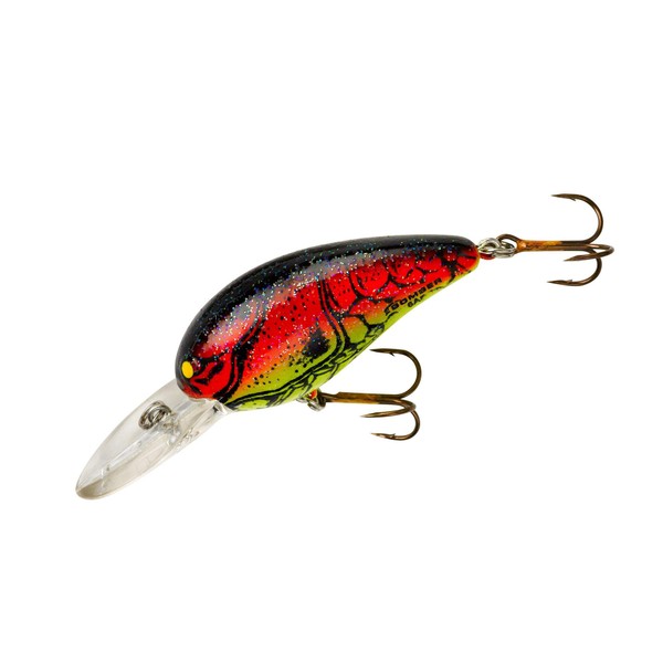 Bomber Lures Model A Crankbait Fishing Lure, Freshwater Fishing Gear and Accessories, 2 1/8", 3/8 oz, Red Crawfish