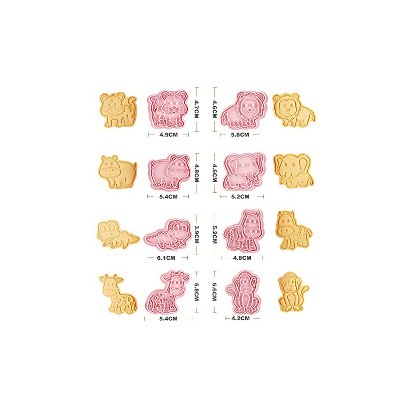 8 Pieces Cute Animals Cookie Cutters Cartoon Elephent Cookie Mould
