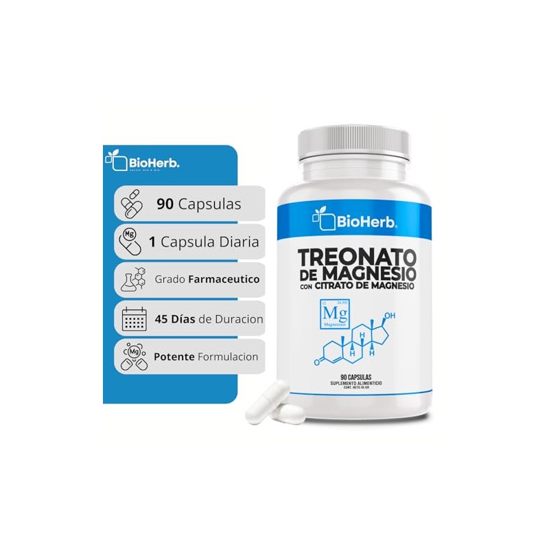 BioHerb® | L-Treonato de Magnesio + Citrato de Magnesio Al