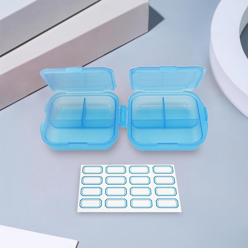 Travel Pill Organizer 6 Compartments Portable Pill Case with Double