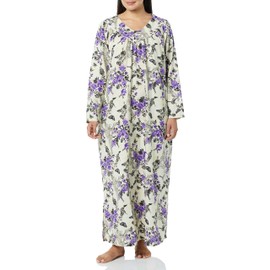 AmeriMark Women Full-Length Flannel Nightgown Pajamas – Ladies Lightweight Warm Cotton Night Gown Nightshirt for Sleeping