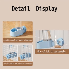 Automatic Water Dispenser for Bird Cages – Easy Clean Pet Waterer for Parrots & Small Animals (White, Small)