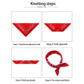 Pack of 2 Red Bandanas Women Men 100% Cotton High Quality Bandanas Unisex Scarf Tie Headband Hair Towel Paisley Pattern Red (55 x 55 cm), d'Alene to