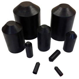 Electriduct 3/8" Heat Shrink End Cap Adhesive Lined Waterproof Insulation Terminal Seal - 10 Pieces - Black