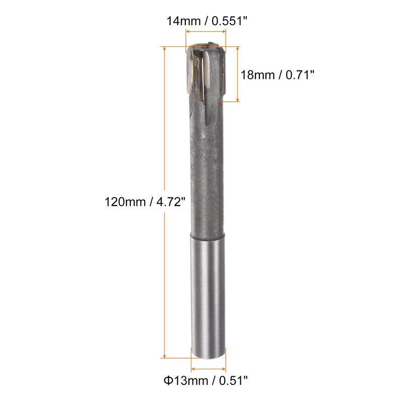sourcing map Chucking Reamer 14mm H7 C1/K30 Carbide Tip Precision