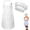 Cutiolly Children's Apron and Chef's Hat Set, Adjustable Children's Cooking