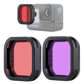 YALLSAME 2-Pack Underwater Filter for GoPro Hero 13 Black, Red & Magenta Lens Filter Set for GoPro 13, Ideal for Snorkeling/Shallow Dive Photography Color Correction