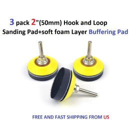 Tool Guy Republic 3 pack 2"(50mm) Hook and Loop Sanding Pad+soft foam Layer Buffering Pad