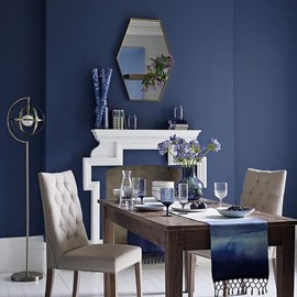 Yasinet Peel and Stick Wallpaper Blue Wallpaper Blue Contact Paper Navy Waterproof Self Adhesive Removable Wall Paper Dark Decorative Covering Countertop Table Vinyl 17.7" X 393.7"