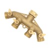 Tech Traders [BRASS BODY] 4-Way Brass Faucet Manifold Garden Hose