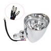 munirater 12V Headlights Motorcycle Aluminum Visor Chrome Head Light Lamp