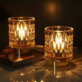 SJIE Battery Operated Lamp - Stylish Small Lamps Decorative with Timer & 3 Light Modes, No Plug in Lamps Cordless Battery Table Lamp for Bedroom/Bathroom/Fireplace(Without Remote Control)