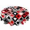 AOYEGO Poker Plaid Table Cloth Spades Square Heart Plum Flower