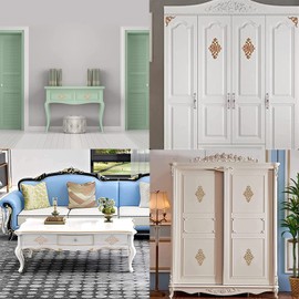 Mikqky Pack of 4 Carving Ornament Applique, Wooden Ornament Carving Ornament, Ornament Onlay Applique Frame, Appliques Carving Ornament, Wood Carving Ornament