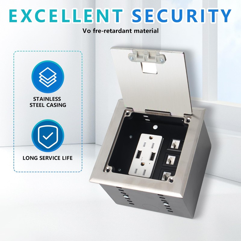 KYHSHJ Recessed Flat Hidden Socket Kit with 2 * 15A