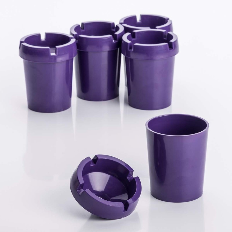 LST 5x Ashtray Storm Ashtray Smokeless Drinks Purple Plastic