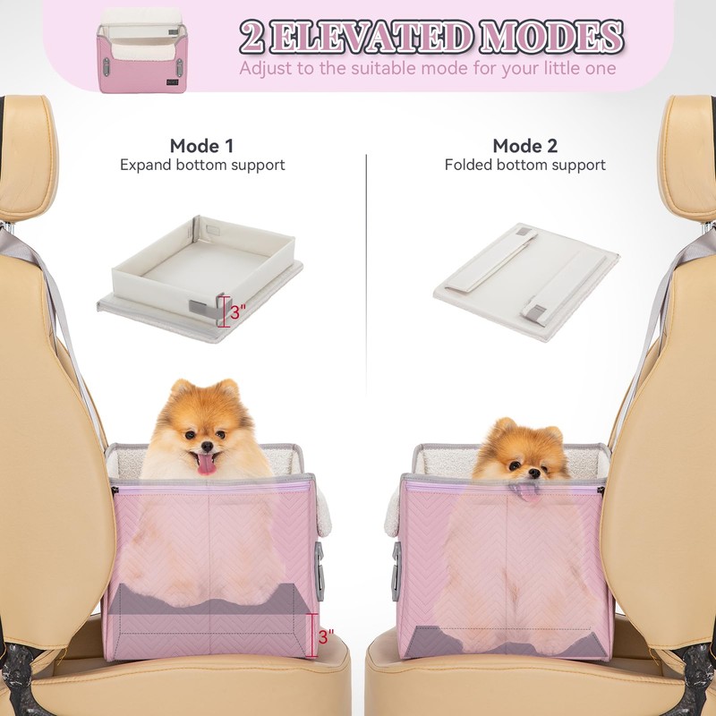 PETSFIT Dog Car Seats for Small Dogs, Portable Puppy Car