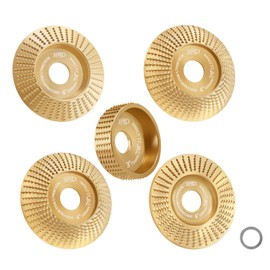 BGTEC Premium Wood Carving Disc Grinder Wheel Disc for Angle Grinder,5pcs 4" 100MM (Plane+Beveled+Arc*2)+3" 75MM Stump Tool Grinding Wheel with 7/8"-5/8" Arbor for Cutting Shaping Grinding.