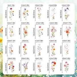 60 Pcs Wildflower Birthday Cupcake Toppers Decorations Floral Birthday Baby Shower Party Decor Garden Floral Fairy Party Theme