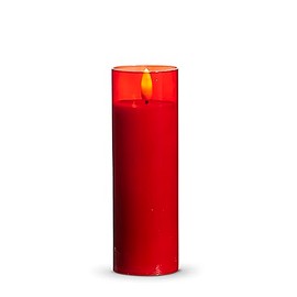 RAZ Imports 4324048 Regal Christmas Red Ivory 2 x 6 Glass and Wax Decorative Home Fragrance Jar Pillar Candle