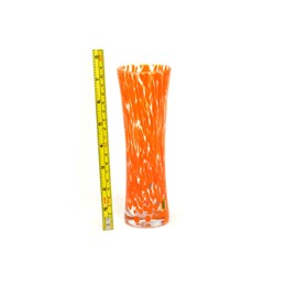 Murano Glass Bud Vase, Orange, Contemporary, Hand Made in Italy, 7 1 4inche Tall