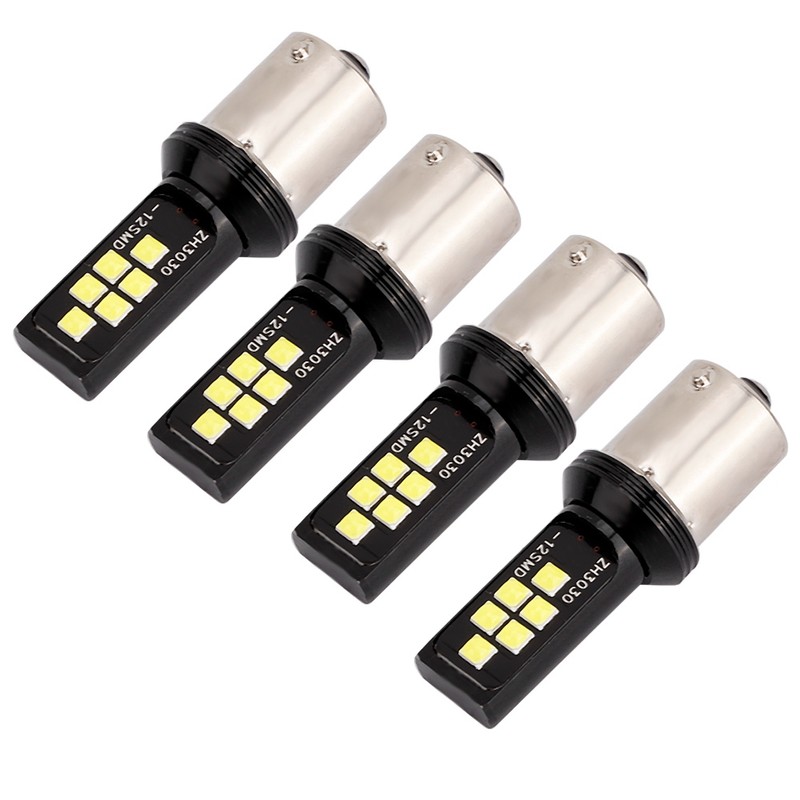 4pcs 12SMD LED White Lights Car Bulb Brake Stop Turn
