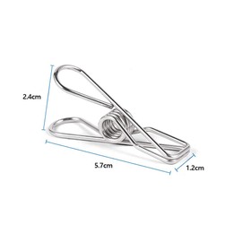 Stainless Steel Clothespins, Rustproof Clothespins, 20 Pieces, Silver, Rust Resistant, Long Lasting, Spare Bag Stopper, For Photography, Paper, Kitchen, Office, Laundry Supplies, Drying Clothes