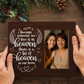 DIMSEOIUS Memorial Picture Frames for Loss of Loved One, Sympathy Gifts Because Someone We Love is in Heaven, In Loving Memory Frames Fits 4x6 Photo