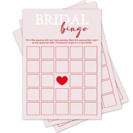 TRKAE Wedding Games Cards Bridal Shower Game Set - Bridal Bingo, 30 Pink Wedding Shower Game Card, Bridal Shower Engagement Party Wedding Games for Guests, Wedding Party Supplies -P16