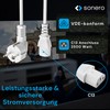 sonero Stromkabel Kaltgerätekabel 3 Polig, 3,0m, 90° Winkel Schutzkontakt Schuko