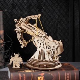 ROKR 3D Wooden Puzzles for Adults, DIY Wooden Ballista Launcher Toys Building Model Kits STEM Projects Toys for A dult