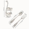 Swan Base Holder Forks Set Aluminum Silver Fashion Rustproof Decorative