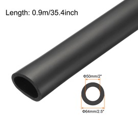 Rebower 2" ID Pipe Insulation Tubing 0.3" Thick Heat Preservation Foam Tube, [for Plumbing Freeze Protection Exercise Handle] - 2.6" OD/3ft/Black(50x65mm)