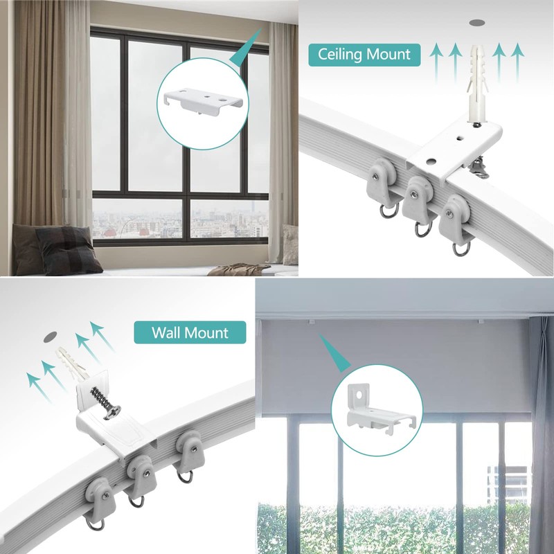Flexible Bendable Ceiling Curtain Track Room Divider 12Ft Curved Curtain