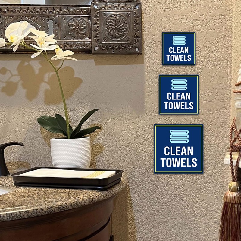 Square Plus Clean Towels Wall or Door Sign | Gym