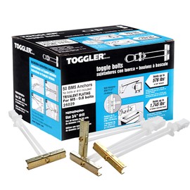 TOGGLER SNAPTOGGLE BM5 Toggle Anchor, Zync Alloy, Made in US, 3/8" to 2-1/2” Grip Range (Pack of 50) No Bolts or Drill Bit Included