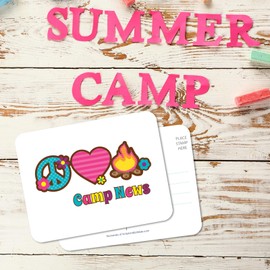 Peace Love Camp Postcards for Kids | Cute Camp Stationary for Girls & Boys| Letters from Camp | Camp Letters for Kids | Camp Notes for Kids 6x4 Inch Camp Cards | Made in USA