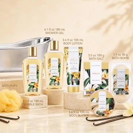 Gifts for Women, Spa Luxetique Spa Gift Baskets for Women, 8 Pcs Vanilla Bath Gift Sets, Vanilla Gift Baskets, Christmas Gifts